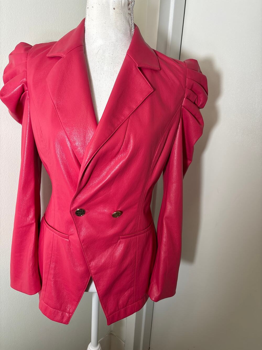 Emily McCarthy Pinkish Red Long Sleeve Fitted Blazer Sz XS